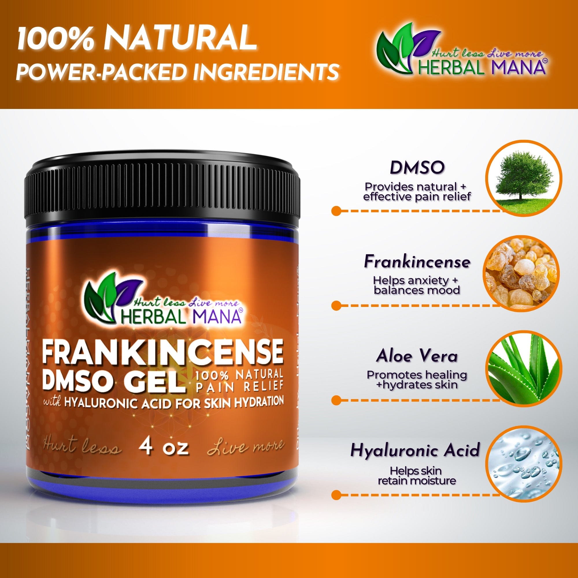 Frankincense DMSO Gel with Hyaluronic Acid - Pain Relief & Joint Support