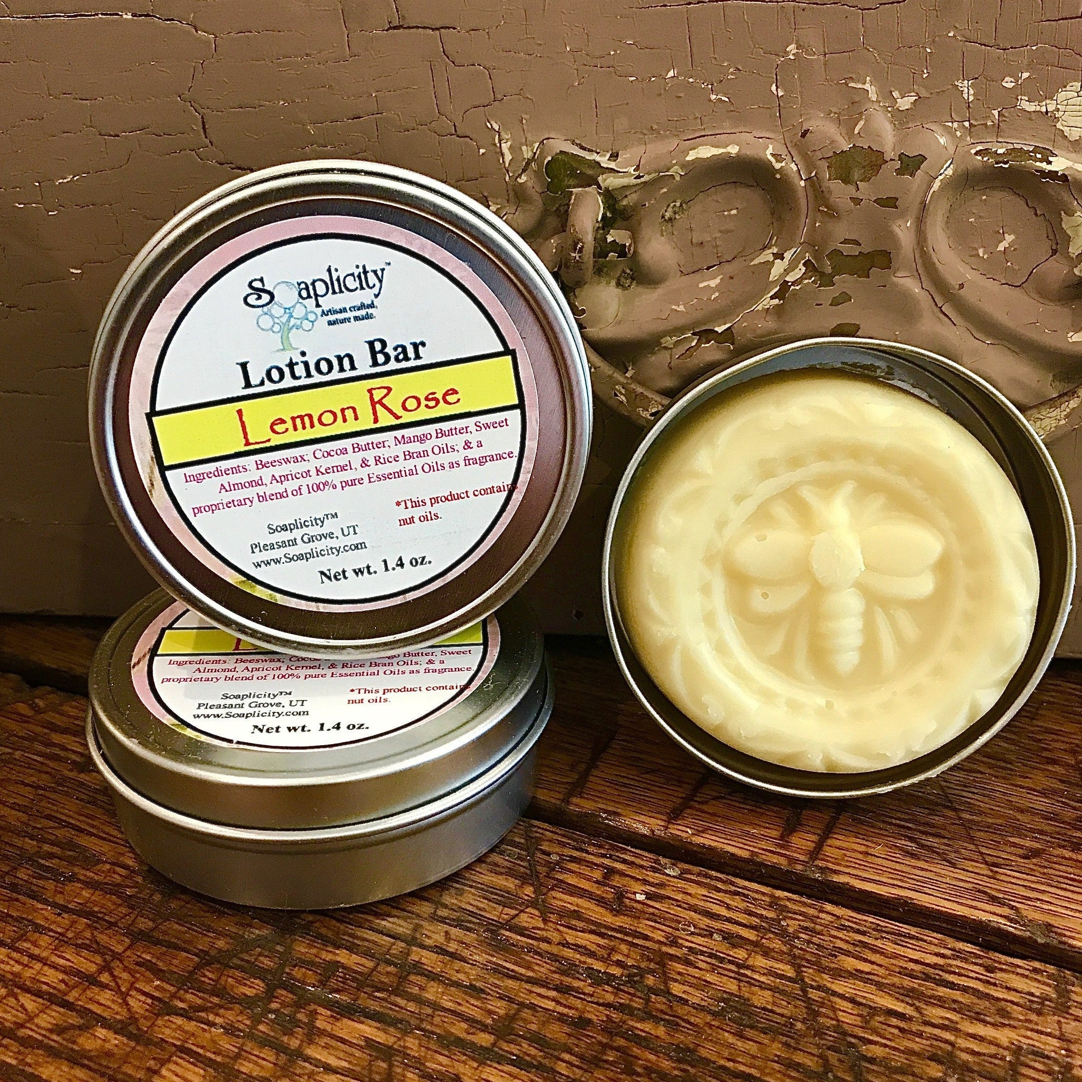 Lemon Rose Lotion Bar – Brightening & Romantic Solid Moisturizer