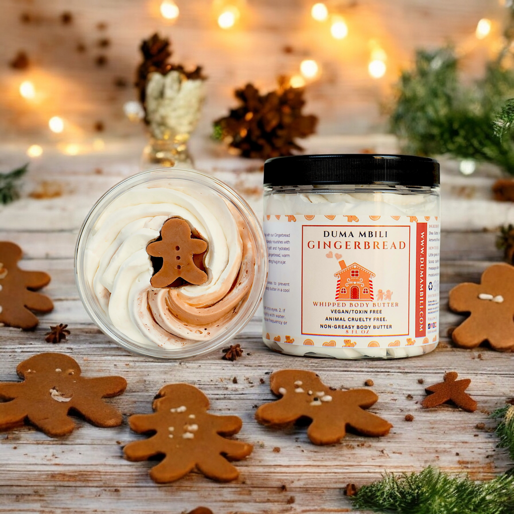 Gingerbread Whipped Body Butter – Shea, Mango & Cocoa Butter Blend, 8 oz