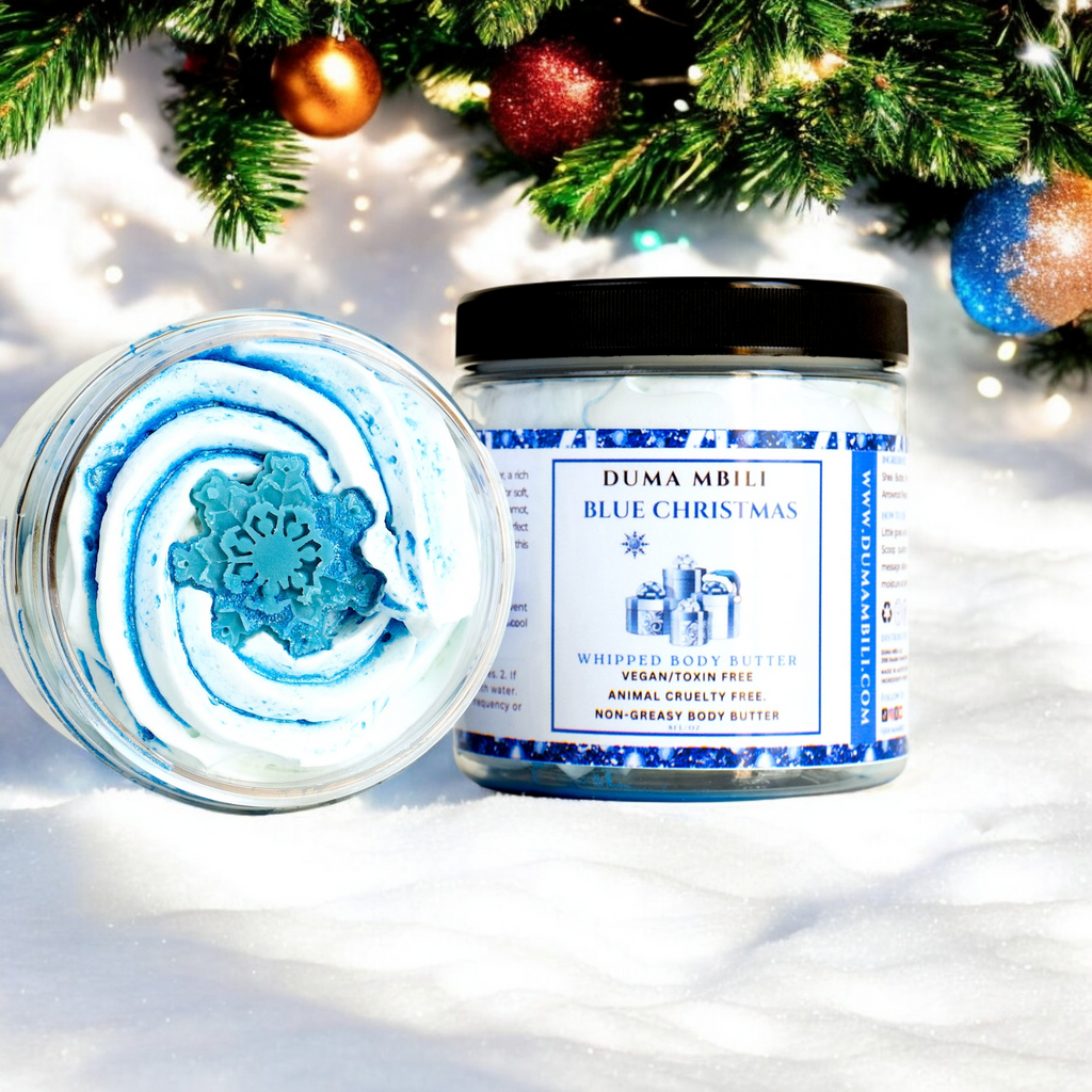 Blue Christmas Whipped Body Butter – Shea, Mango & Cocoa Butter Blend, 8 oz