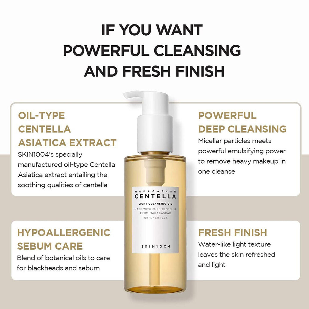 SKIN1004 Madagascar Centella Light Cleansing Oil – Gentle Korean Double Cleanse Oil