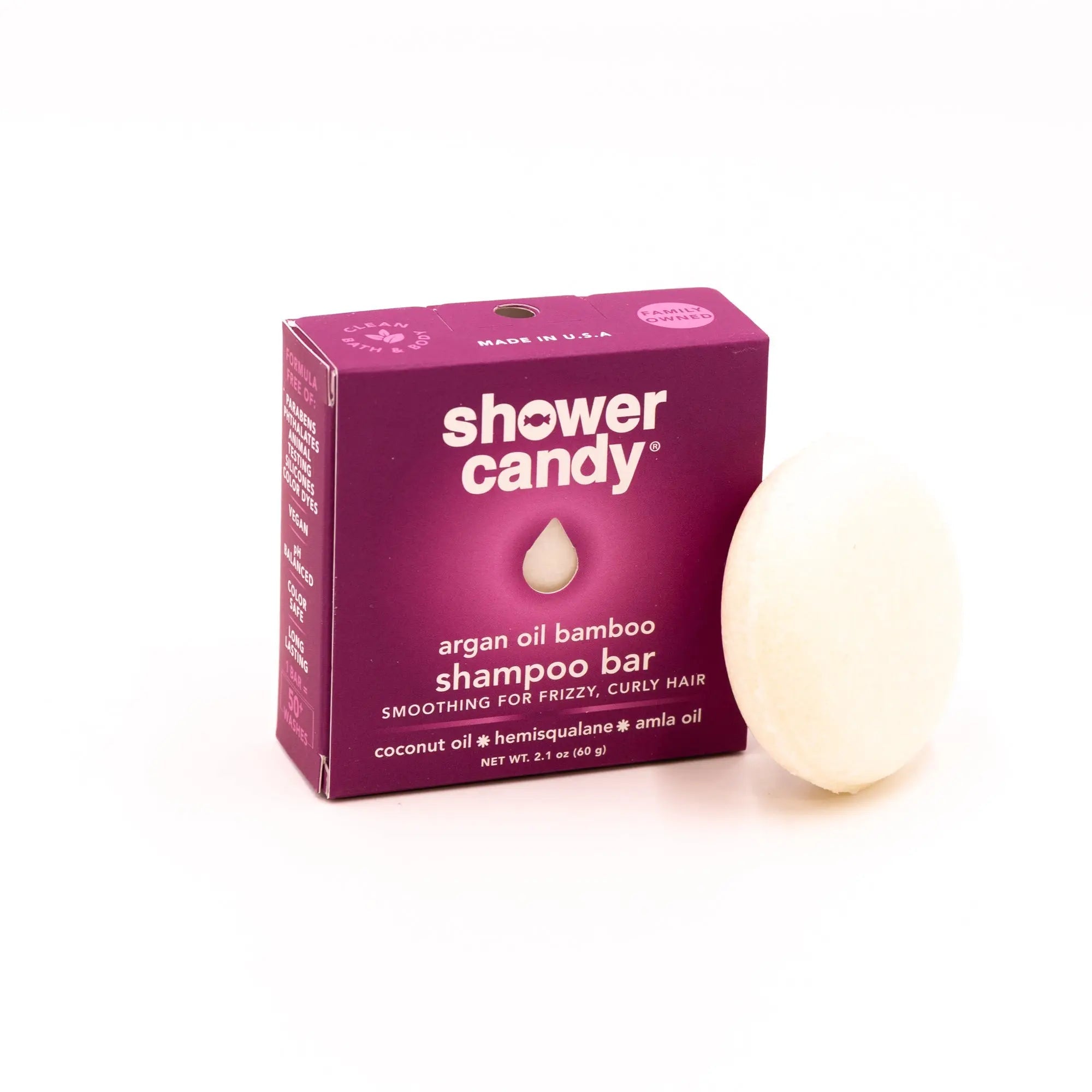 Argan Oil Bamboo Shampoo Bar – Smoothing Solid Shampoo for Frizzy and Curly Hair