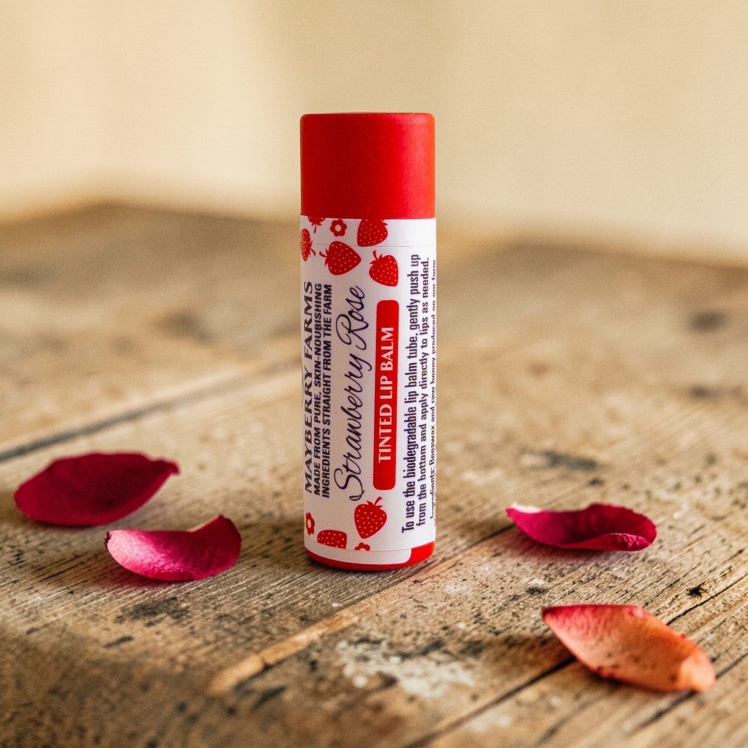 Strawberry Rose Tallow Lip Balm – Natural Beeswax & Strawberry Seed Oil