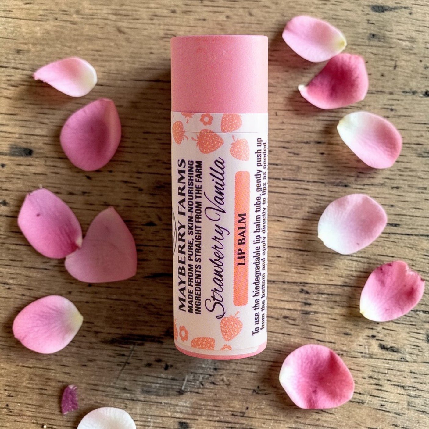 Strawberry Rose Tallow Lip Balm – Natural Beeswax & Strawberry Seed Oil