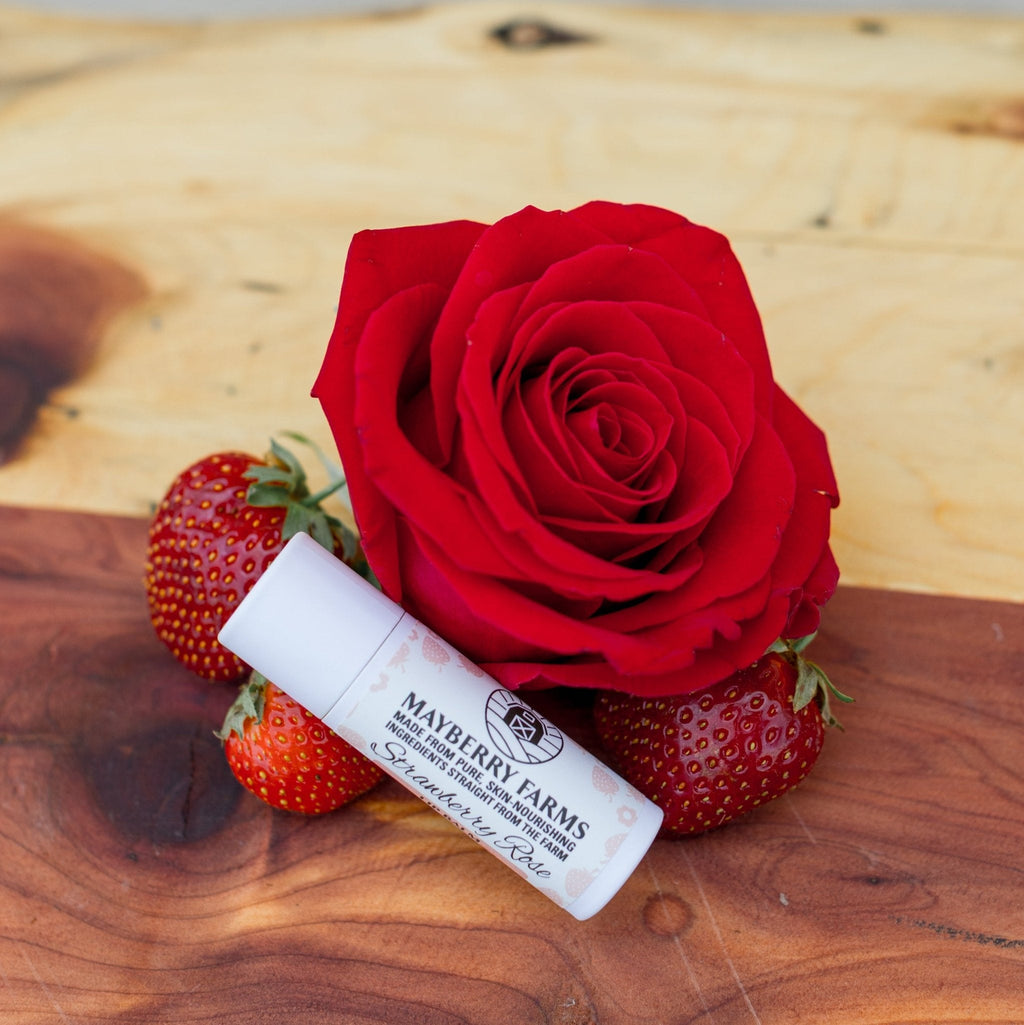 Strawberry Rose Tallow Lip Balm – Natural Beeswax & Strawberry Seed Oil